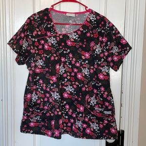 Pink & Brown sz XL UA Scrub Top